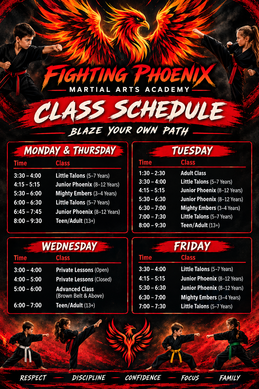 schedule for website